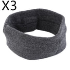 A charcoal gray, knitted fabric sports music headband with "X3" text in the upper left corner.