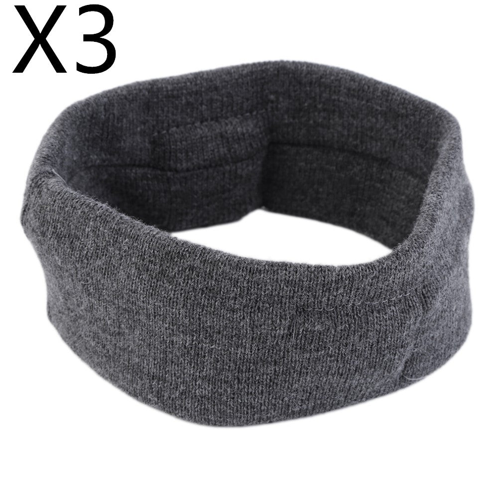 A charcoal gray, knitted fabric sports music headband with "X3" text in the upper left corner.