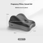 A contoured, two-tone gray multifunctional foam support pillow for body positioning, labeled with 48cm by 41cm dimensions.