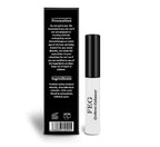 FEG eyebrow enhancer serum bottle and black product box with white text listing ingredients and precautions.
