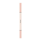 A slim, double-ended GECOMO eyeshadow pen in soft pastel pink with a white center body, isolated on white.