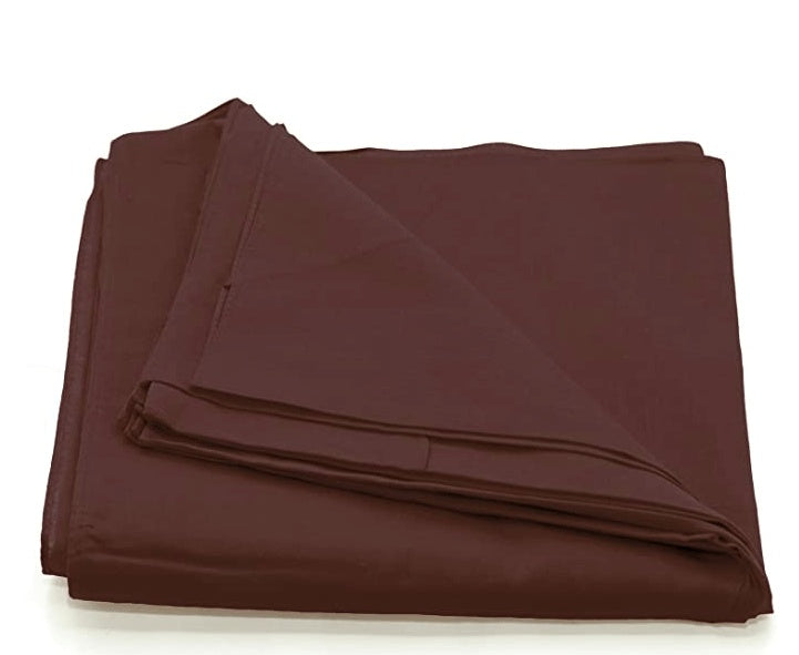Folded dark brown square scarf with a solid matte finish, isolated against a plain white background.
