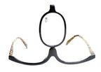 Digitaldistribution375 makeup reading glasses with a black frame, single +1.00 flip-up lens, and leopard print temples.