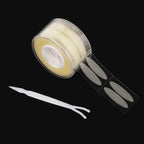 Clear beige double eyelid tape roll (600pcs) with a plastic application fork on a black background.