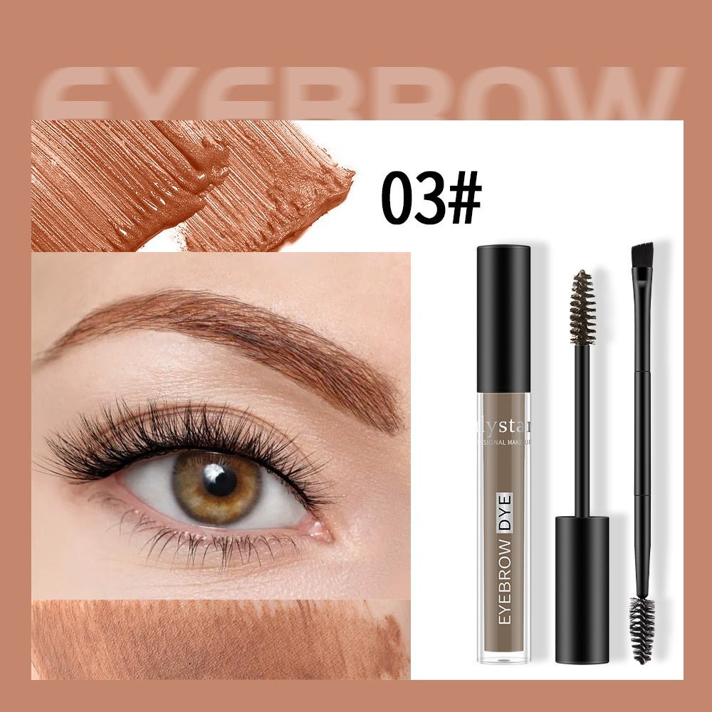Digitaldistribution375 liquid eyebrow cream in light brown, with spoolie and angled brush for natural, defined brows.