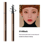 Metallic bronze liquid eyeliner pen by Digitaldistribution375 with black tip, shown with a model using black liner.