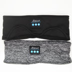 Black and heather gray fabric Bluetooth sleep headbands with integrated control buttons for music and volume.