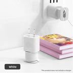 White silicone protective case for Apple 20W charger, designed to organize and wrap the data cable neatly.