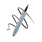 Digitaldistribution375 self-adhesive liquid eyeliner pen in a glittery blue and gold casing with a black ink swirl.
