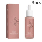 Three 50ml bottles and boxes of Milano Drop tanning skin serum in matte dusty pink with white dropper caps.
