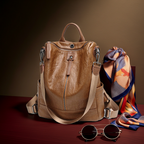 All-in-one multifunctional soft leather backpack