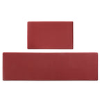 Two red rectangular kitchen floor mats with a textured, non-slip waterproof surface against a plain white background.
