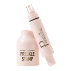 Light pink 5-point freckle stamp pen with gold branding and a custom applicator tip for creating faux freckles.