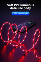 Compatible with Apple, Flowing Ligh Magnetic Streamer Data Line Cable for Iphone Android Typec