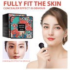 EELHOE BB cream box with floral design, mushroom applicator, and before-and-after comparison showing concealer effect.