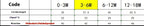 Sizing chart for baby jumpsuit showing clothes length, chest, and waist measurements for ages 0–18 months.