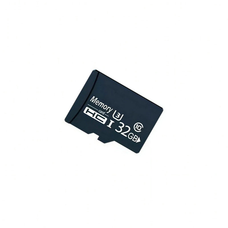 Black 32GB microSD memory card for high-speed recording equipment, displayed against a white background.