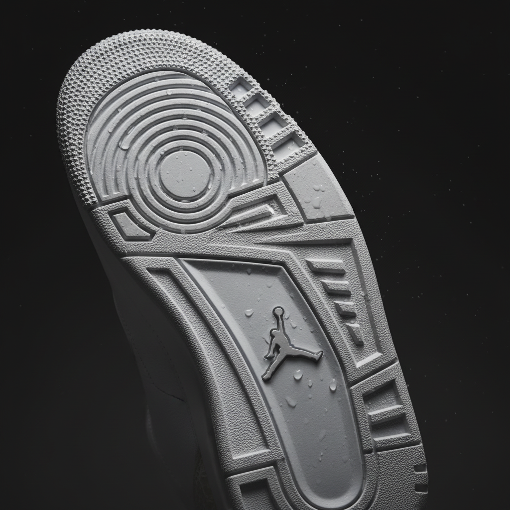 Close-up detail of Air Jordan 3 Retro sole and texture