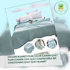 Cooling Blankets Pure Color Summer Quilt Plain Summer Cool Quilt Compressible Air-conditioning Quilt Quilt Blanket by@Outfy