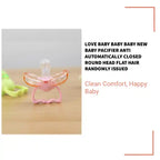 Love baby baby baby new baby pacifier anti automatically closed round head flat hair randomly issued by@Outfy