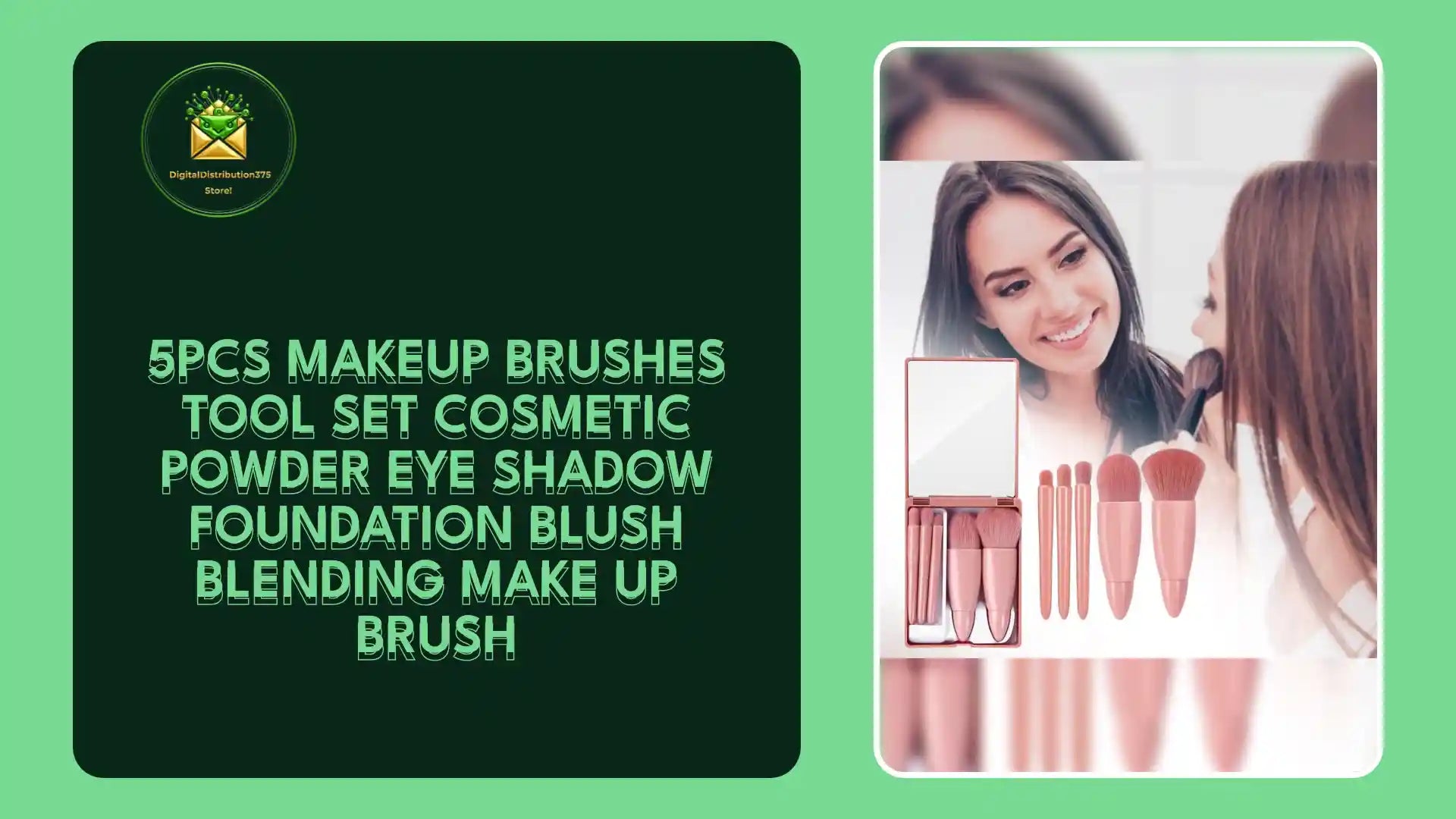 5Pcs Makeup Brushes Tool Set Cosmetic Powder Eye Shadow Foundation Blush Blending Make Up Brush by@Outfy