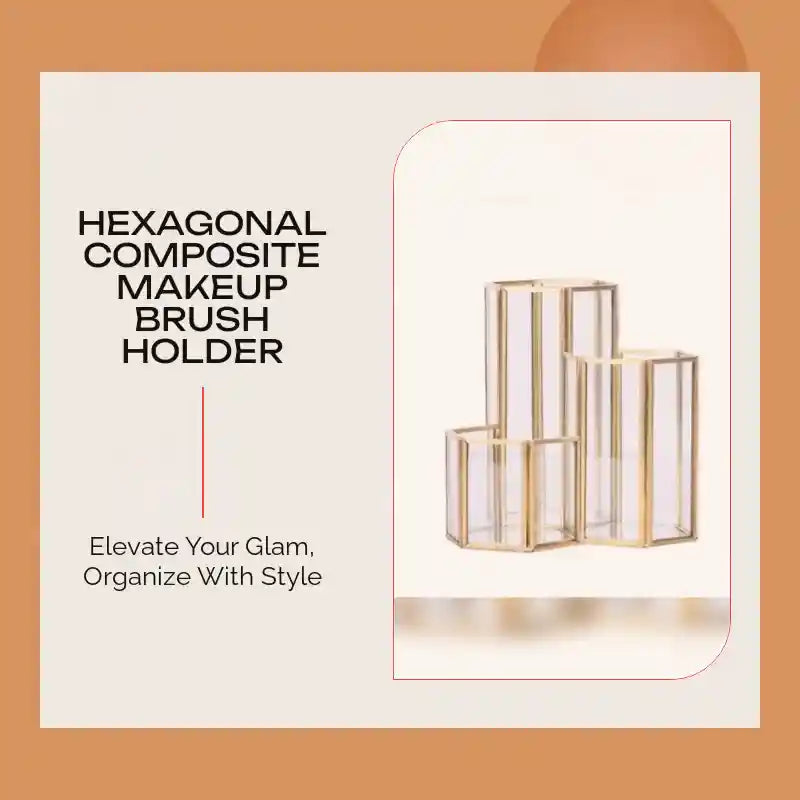 Hexagonal Composite Makeup Brush Holder by@Outfy