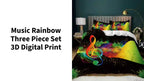 Music Rainbow Three Piece Set 3D Digital Print by@Outfy