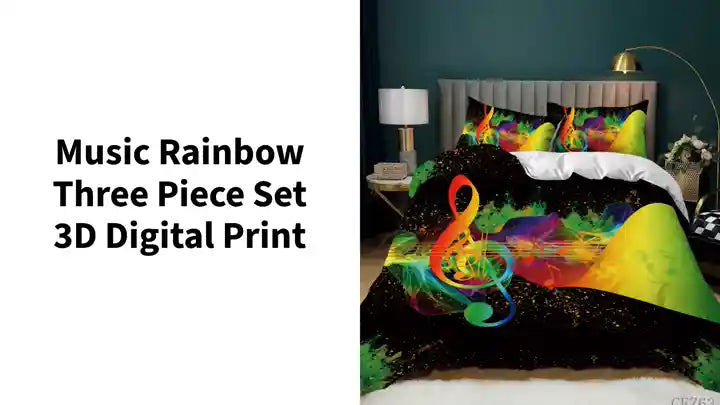 Music Rainbow Three Piece Set 3D Digital Print by@Outfy