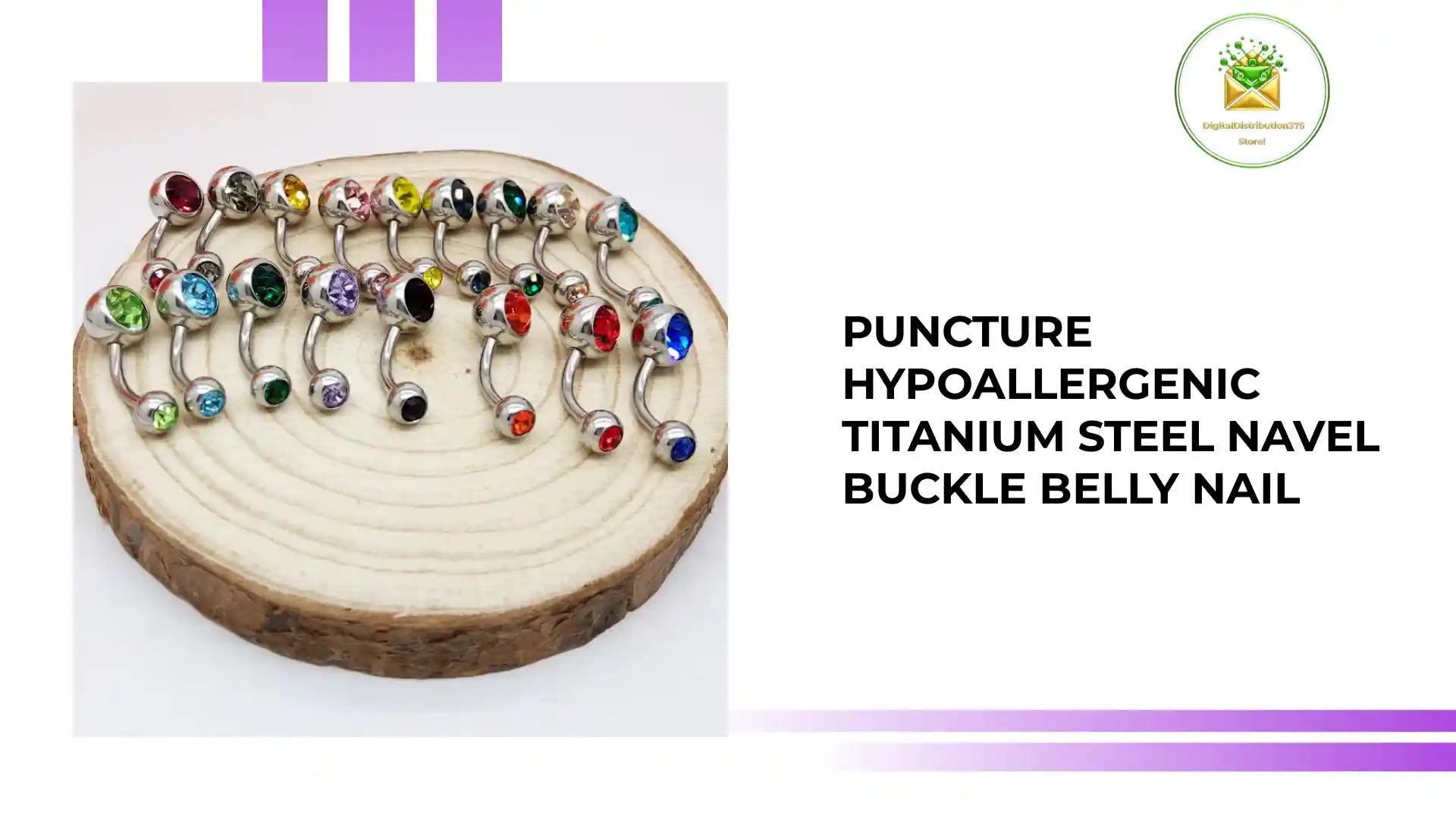 Puncture Hypoallergenic Titanium Steel Navel Buckle Belly Nail by@Outfy