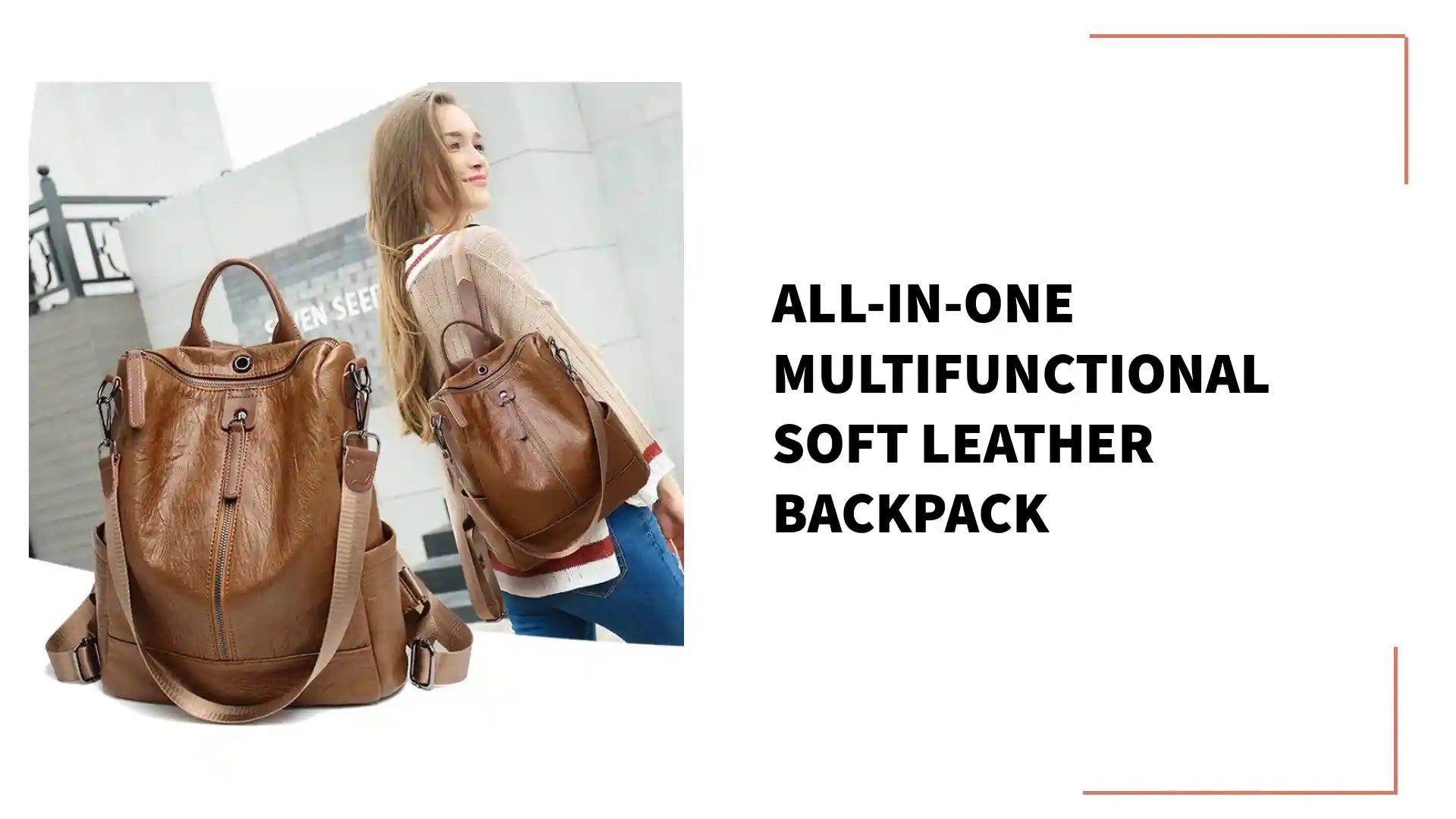 All-in-one multifunctional soft leather backpack by@Outfy