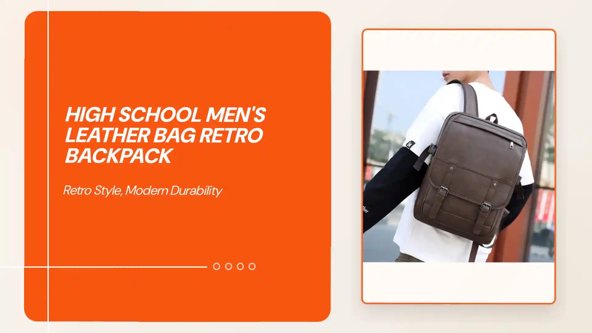 High School Men's Leather Bag Retro Backpack by@Outfy