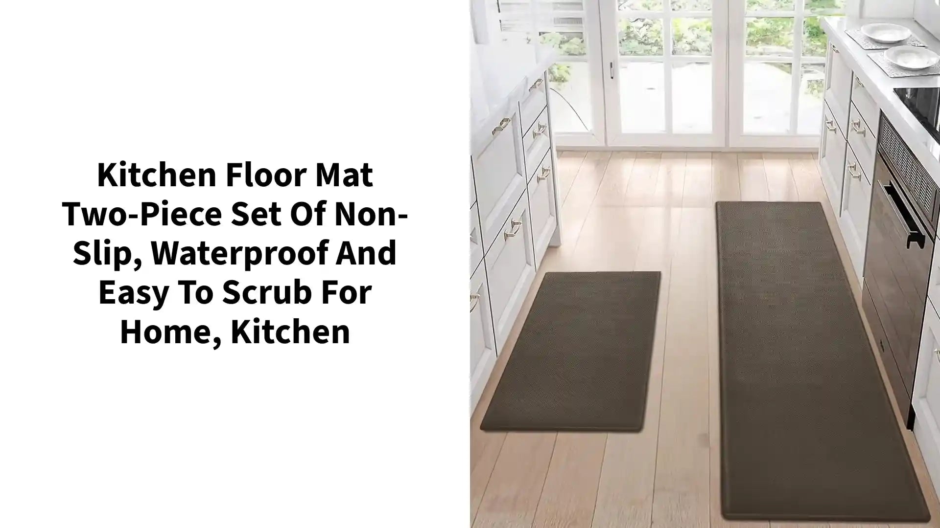 Kitchen Floor Mat Two-piece Set Of Non-slip, Waterproof And Easy To Scrub For Home, Kitchen by@Outfy