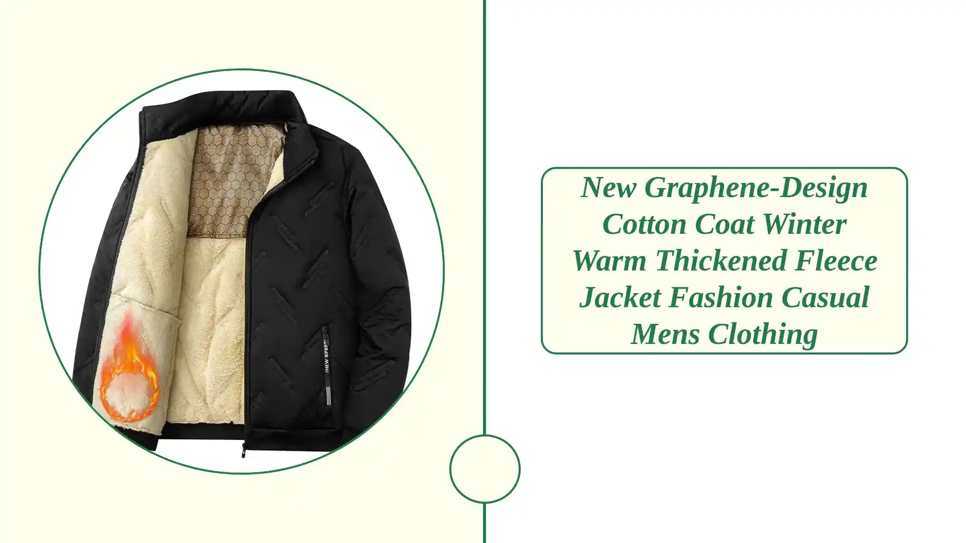 New Graphene-design Cotton Coat Winter Warm Thickened Fleece Jacket Fashion Casual Mens Clothing by@Outfy