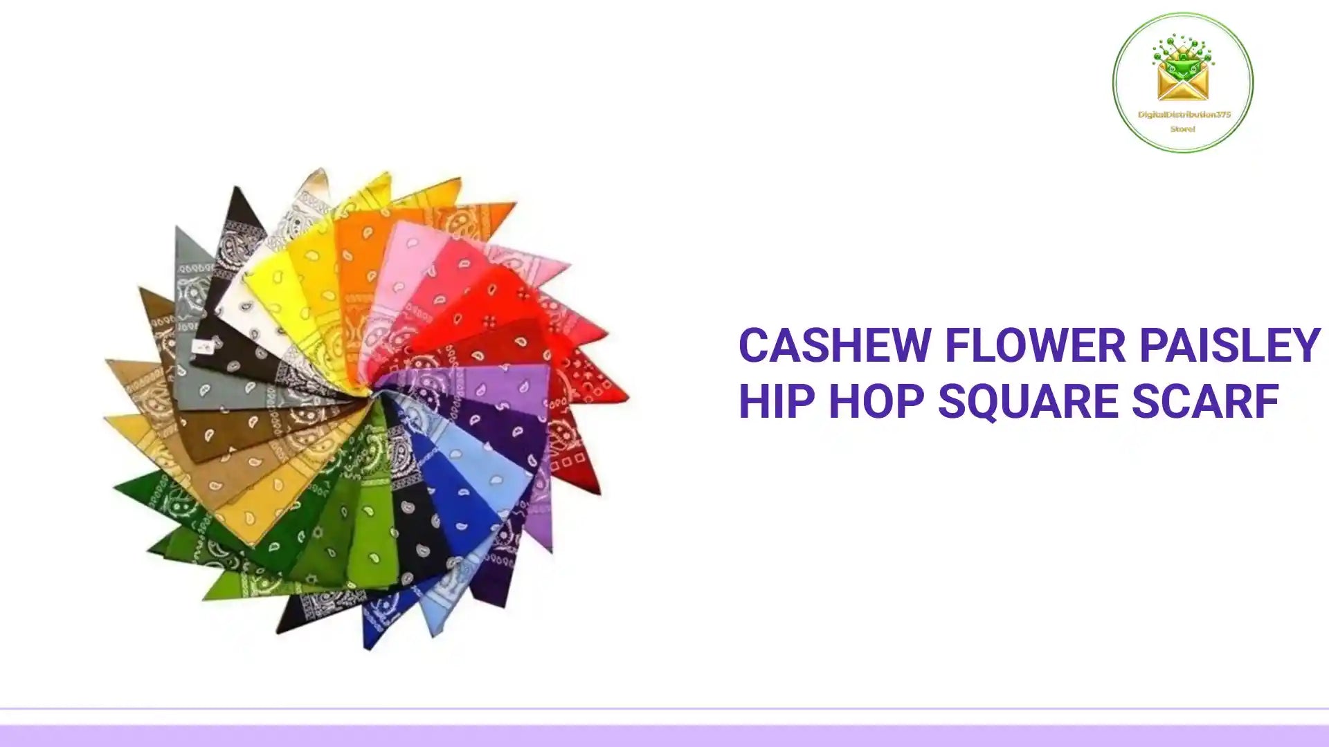 Cashew Flower Paisley Hip Hop Square Scarf by@Outfy
