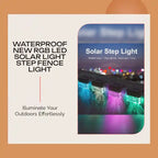 Waterproof New RGB LED Solar Light Step Fence Light by@Outfy