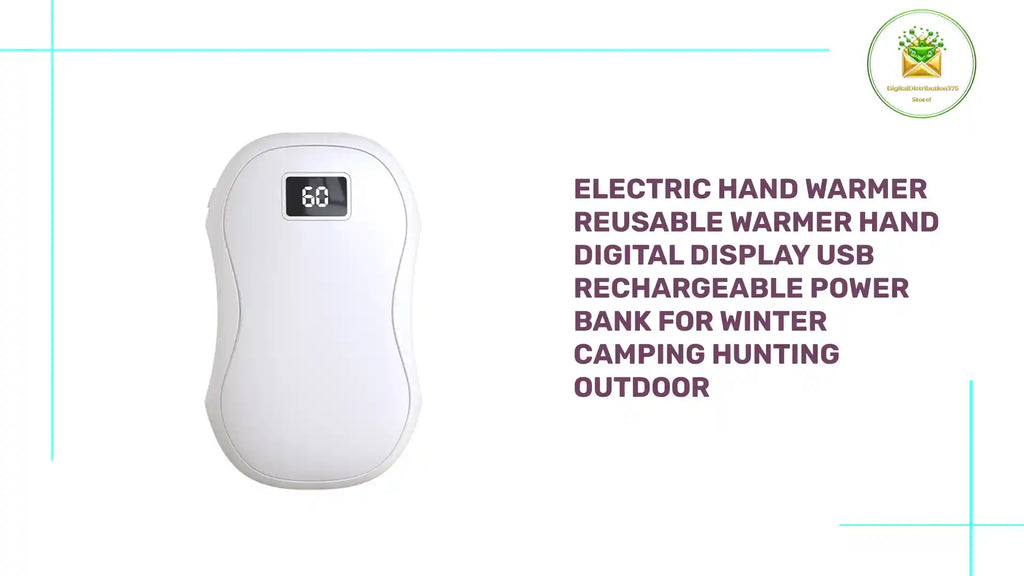 Electric Hand Warmer Reusable Warmer Hand Digital Display USB Rechargeable Power Bank For Winter Camping Hunting Outdoor by@Outfy