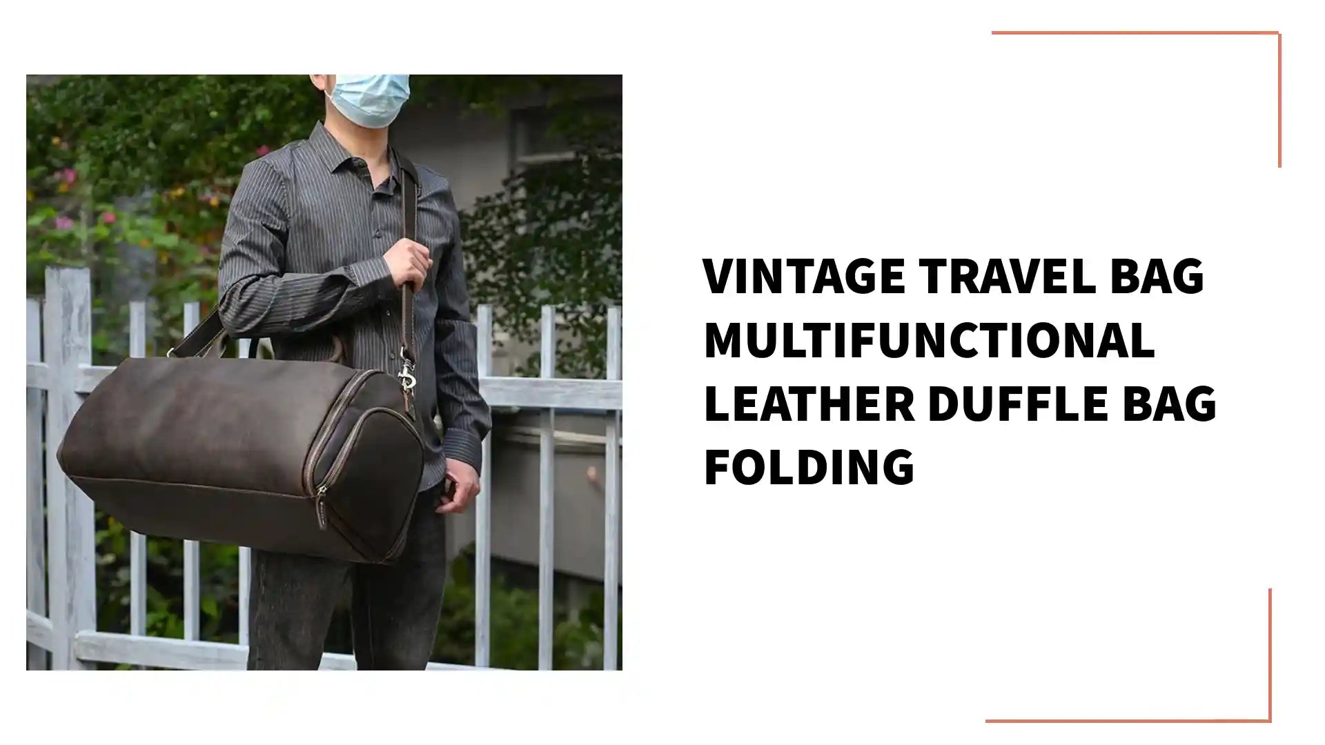 Vintage Travel Bag Multifunctional Leather Duffle Bag Folding by@Outfy
