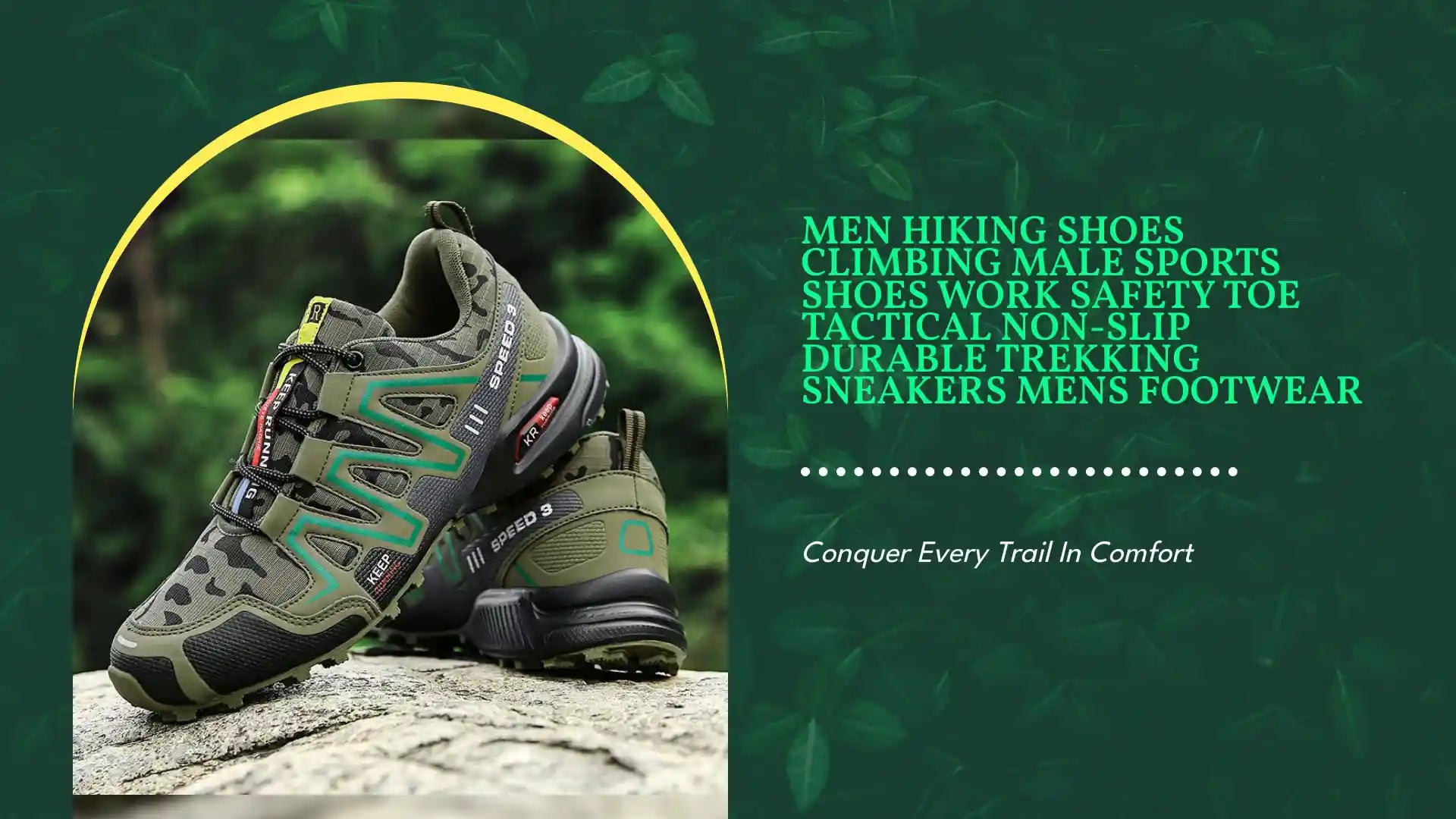 Men Hiking Shoes Climbing Male Sports Shoes Work Safety Toe Tactical Non-Slip Durable Trekking Sneakers Mens Footwear by@Outfy