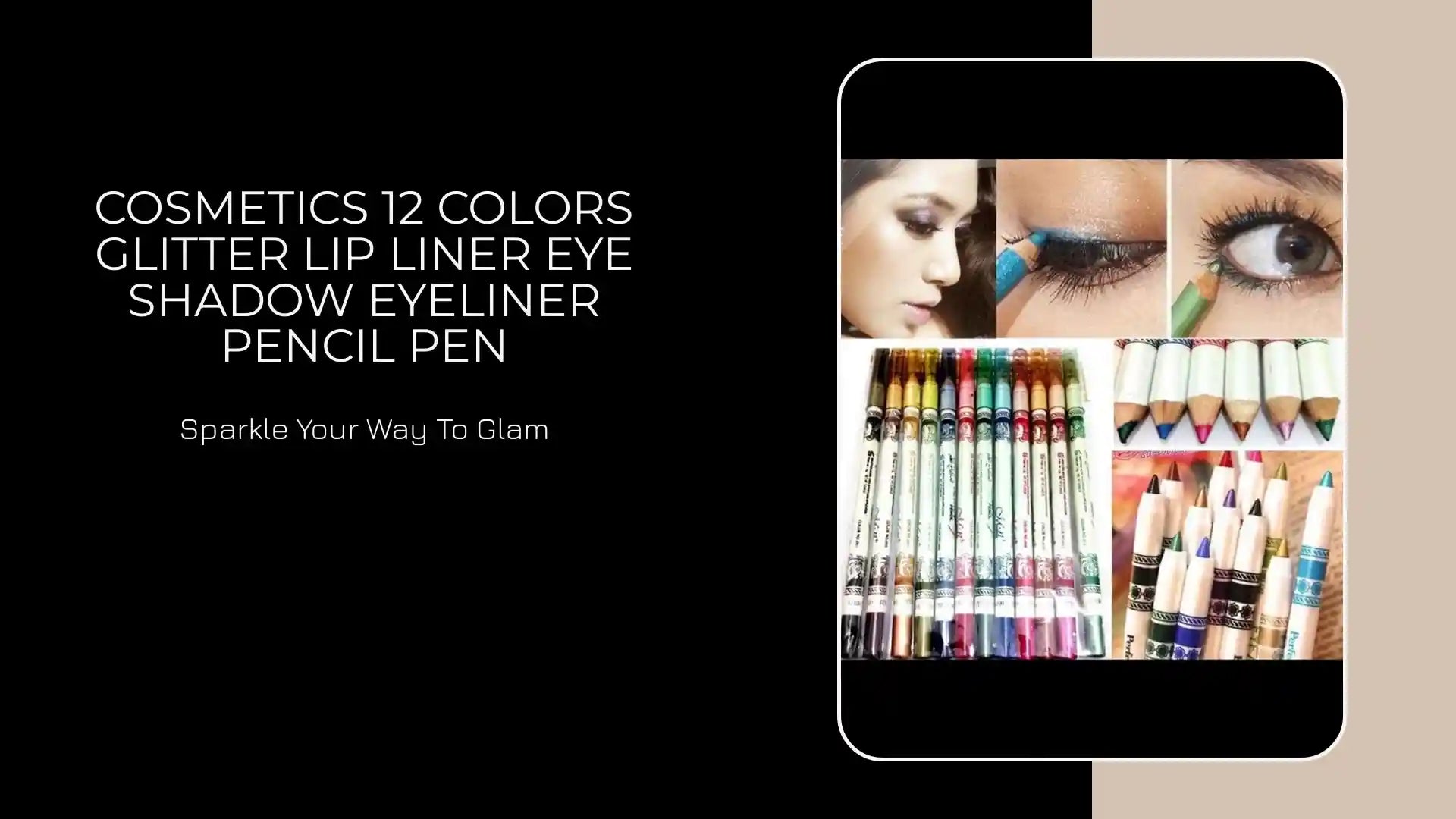 Cosmetics 12 Colors Glitter Lip liner Eye Shadow Eyeliner Pencil Pen by@Outfy