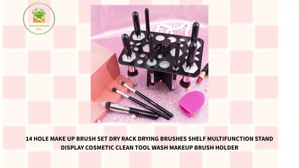 14 Hole Make up Brush Set Dry Rack Drying Brushes Shelf Multifunction Stand Display Cosmetic Clean Tool Wash Makeup Brush Holder by@Outfy