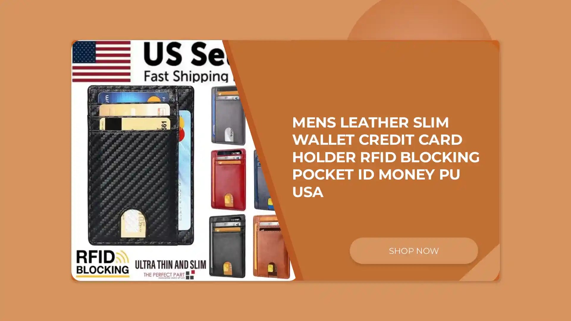 Mens Leather Slim Wallet Credit Card Holder RFID Blocking Pocket ID Money PU USA by@Outfy