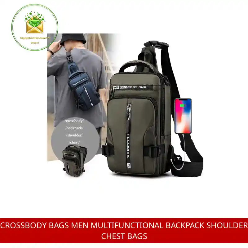 Crossbody Bags Men Multifunctional Backpack Shoulder Chest Bags by@Outfy