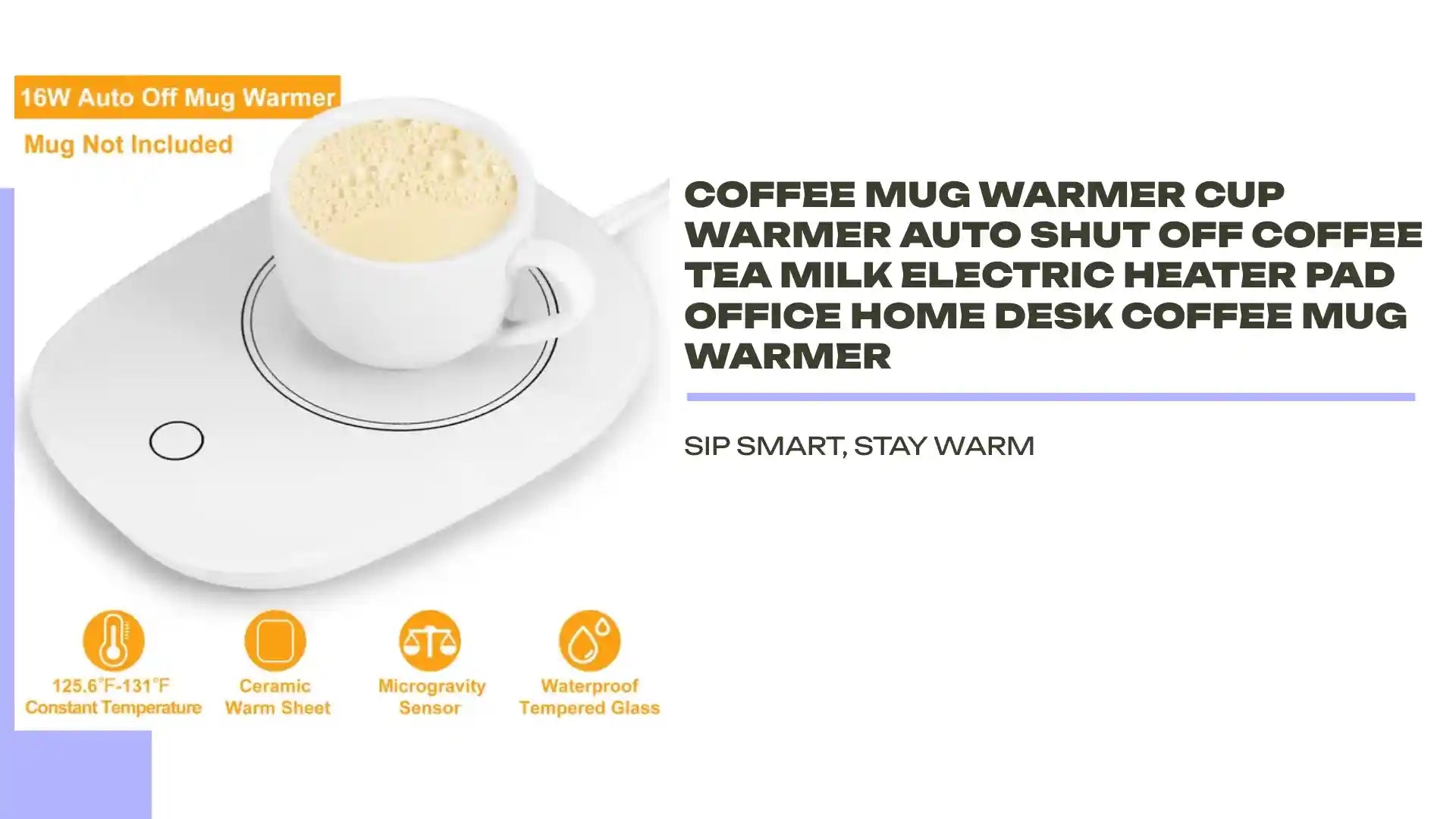 Coffee Mug Warmer Cup Warmer Auto Shut Off Coffee Tea Milk Electric Heater Pad Office Home Desk Coffee Mug Warmer by@Outfy