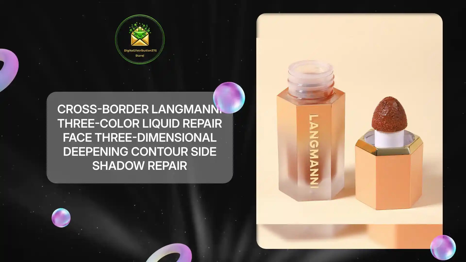 Cross-border Langmanni Three-color Liquid Repair Face Three-dimensional Deepening Contour Side Shadow Repair by@Outfy
