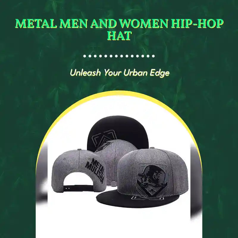 Metal men and women hip-hop hat by@Outfy