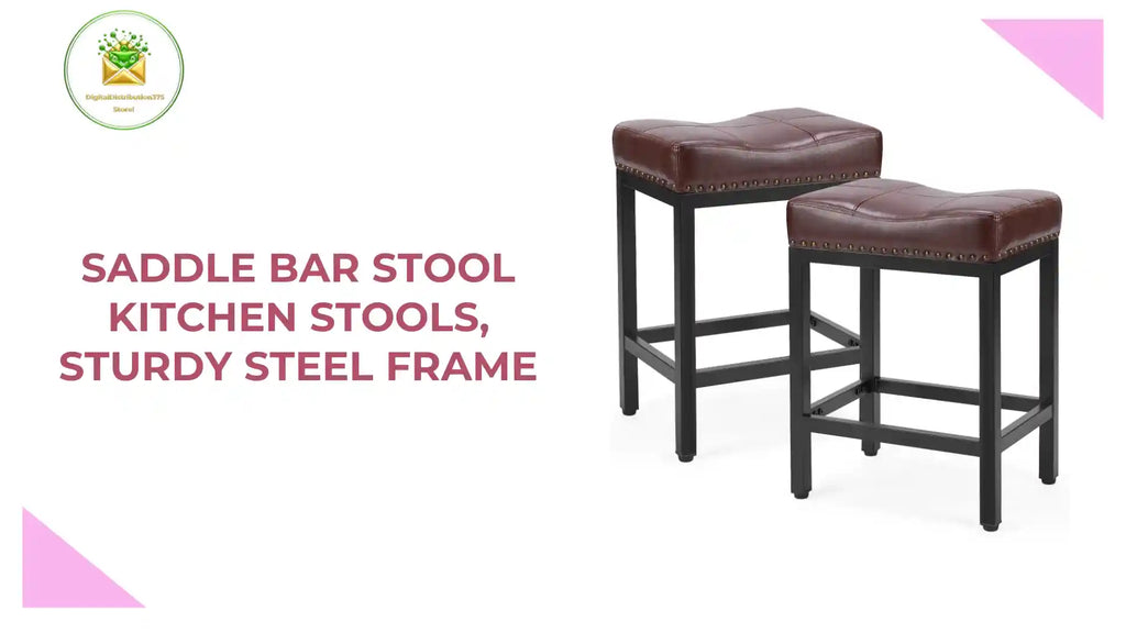 Saddle Bar Stool Kitchen Stools, Sturdy Steel Frame by@Outfy