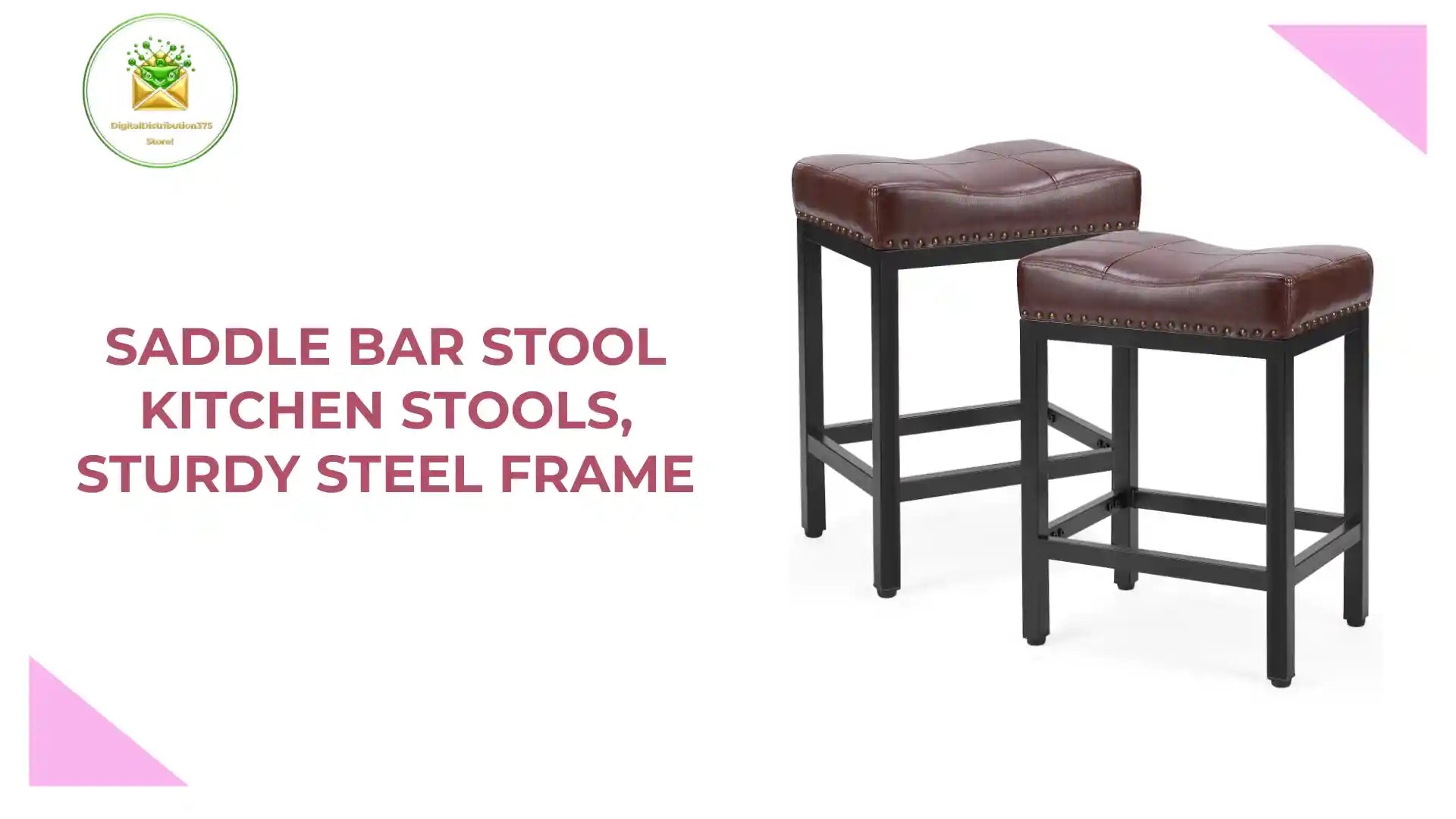 Saddle Bar Stool Kitchen Stools, Sturdy Steel Frame by@Outfy
