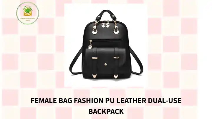 Female bag fashion PU leather dual-use backpack by@Outfy