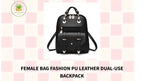 Female bag fashion PU leather dual-use backpack by@Outfy