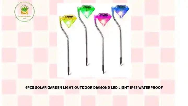 4Pcs Solar Garden Light Outdoor Diamond LED Light IP65 Waterproof by@Outfy